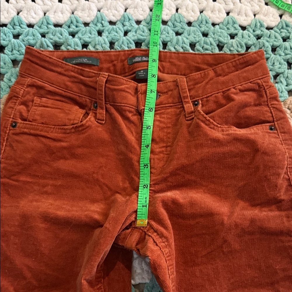 Wild Fable Burnt Orange Brown Corduroy Low Rise Flare Leg Pants Womans sz 00 - Picture 7 of 8